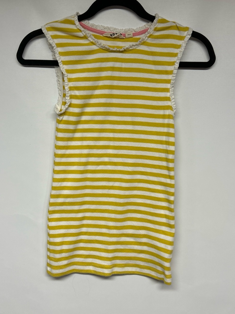 Mini Boden Yellow & White Striped Tank Top